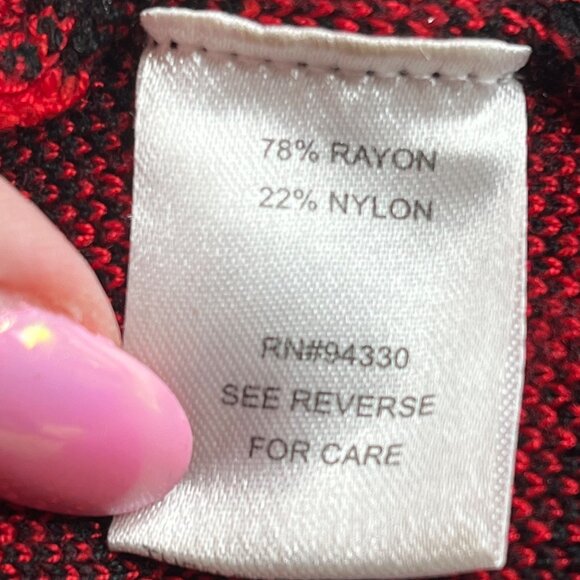 Geometric Red & Black Sleeveless Dress By Liv - Rayon & Nylon Blend Size L - Picture 4 of 4